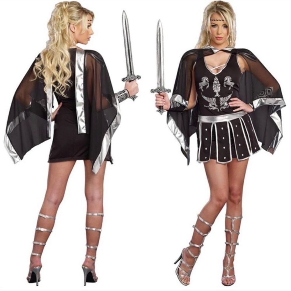 ADULT HALLOWEEN COSTUME GLORIOUS GLADIATOR SIZE SMALL 90-120LBS NWT